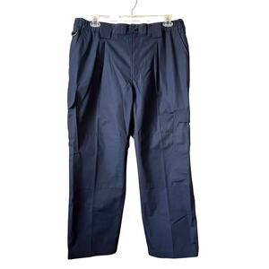 Twinhill Men Blue Cargo Work Pants RipStop Outdoor Navy Blue Cotton 38/S New